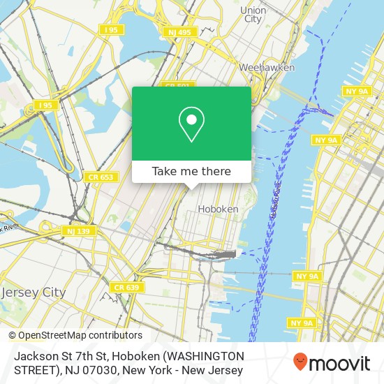 Jackson St 7th St, Hoboken (WASHINGTON STREET), NJ 07030 map