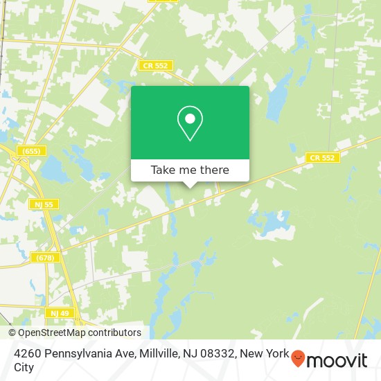 Mapa de 4260 Pennsylvania Ave, Millville, NJ 08332