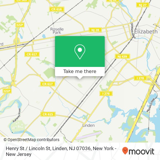 Mapa de Henry St / Lincoln St, Linden, NJ 07036