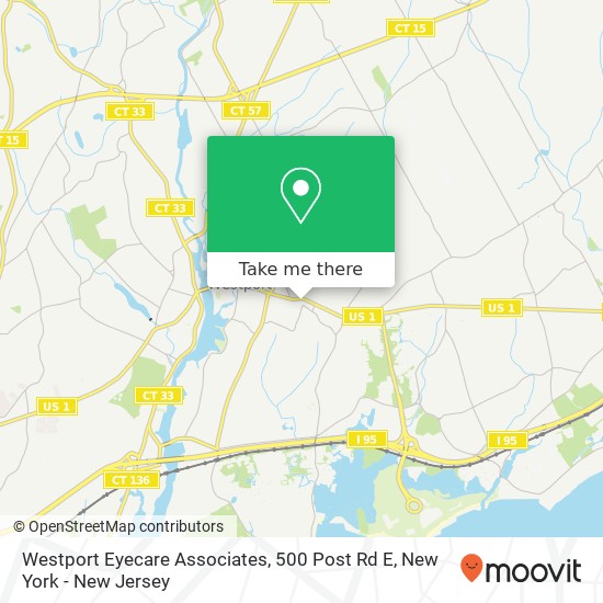 Mapa de Westport Eyecare Associates, 500 Post Rd E