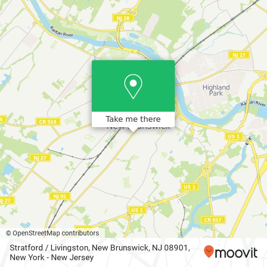 Mapa de Stratford / Livingston, New Brunswick, NJ 08901