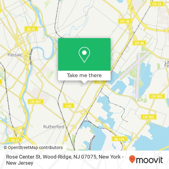 Mapa de Rose Center St, Wood-Ridge, NJ 07075