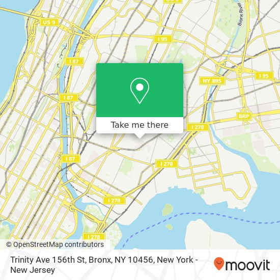 Mapa de Trinity Ave 156th St, Bronx, NY 10456
