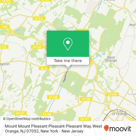 Mapa de Mount Mount Pleasant Pleasant Pleasant Way, West Orange, NJ 07052