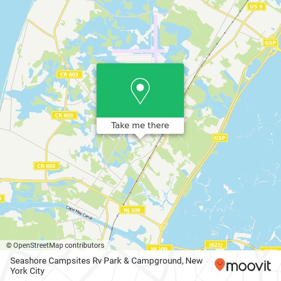 Mapa de Seashore Campsites Rv Park & Campground