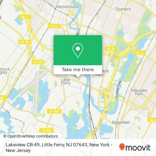 Mapa de Lakeview CR-49, Little Ferry, NJ 07643