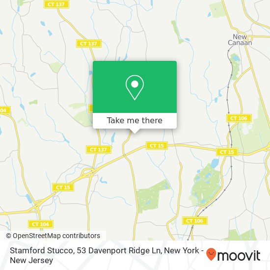 Mapa de Stamford Stucco, 53 Davenport Ridge Ln