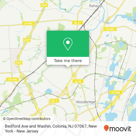 Bedford Ave and Washin, Colonia, NJ 07067 map