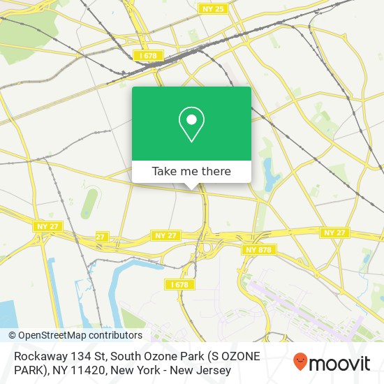 Mapa de Rockaway 134 St, South Ozone Park (S OZONE PARK), NY 11420