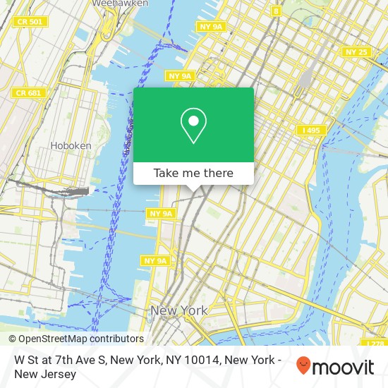 Mapa de W St at 7th Ave S, New York, NY 10014