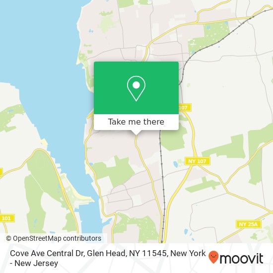 Mapa de Cove Ave Central Dr, Glen Head, NY 11545