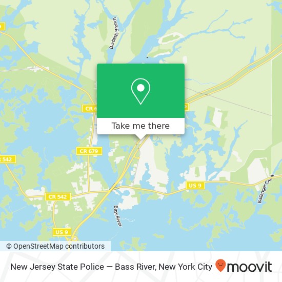 Mapa de New Jersey State Police — Bass River