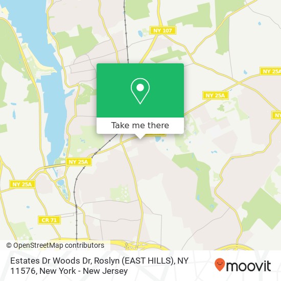 Mapa de Estates Dr Woods Dr, Roslyn (EAST HILLS), NY 11576