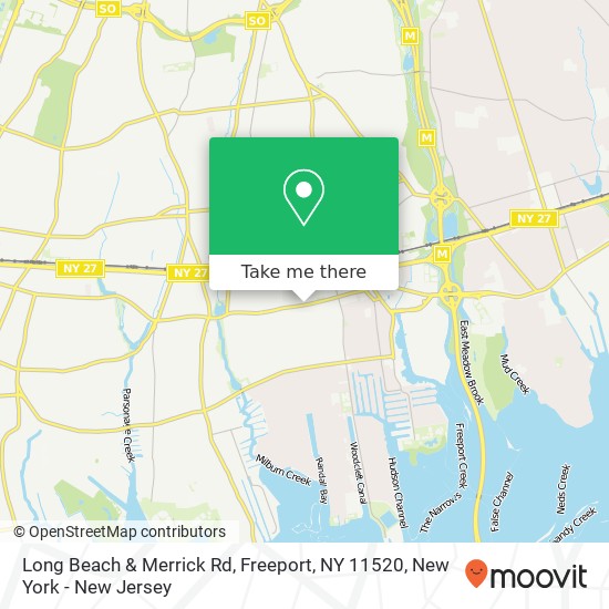 Mapa de Long Beach & Merrick Rd, Freeport, NY 11520