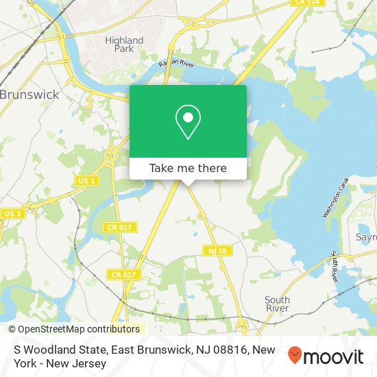 Mapa de S Woodland State, East Brunswick, NJ 08816