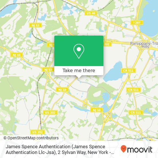 Mapa de James Spence Authentication (James Spence Authentication Llc-Jsa), 2 Sylvan Way