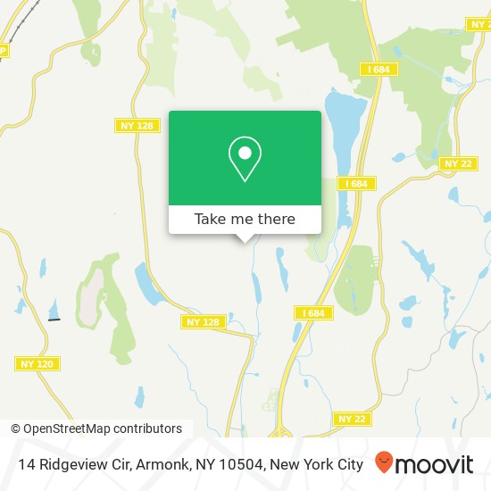 Mapa de 14 Ridgeview Cir, Armonk, NY 10504