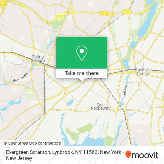 Mapa de Evergreen Scranton, Lynbrook, NY 11563