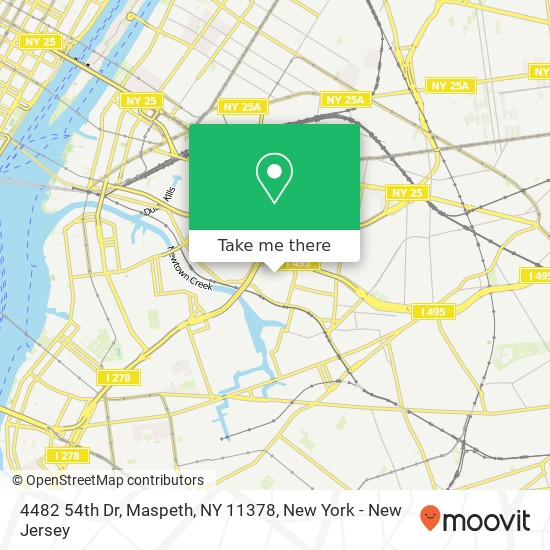 Mapa de 4482 54th Dr, Maspeth, NY 11378