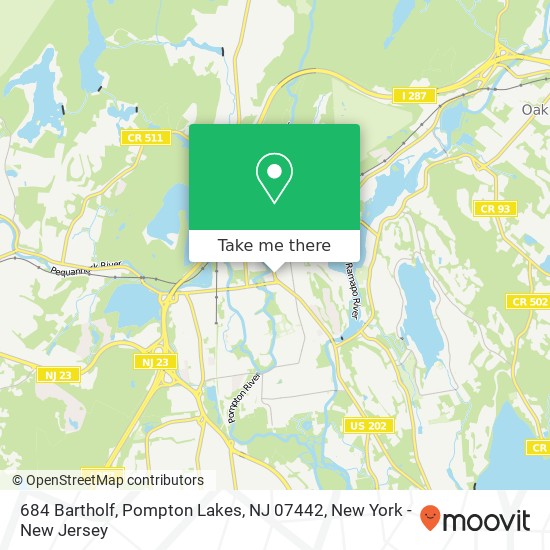 Mapa de 684 Bartholf, Pompton Lakes, NJ 07442
