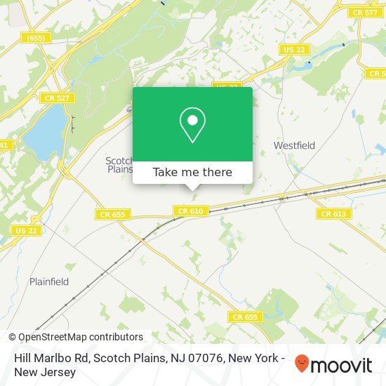 Mapa de Hill Marlbo Rd, Scotch Plains, NJ 07076