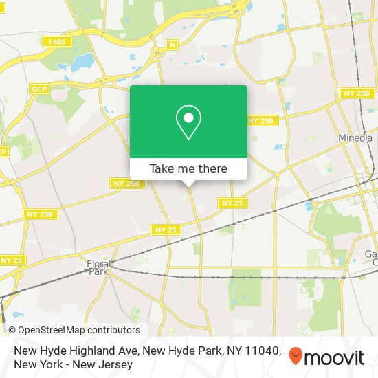 New Hyde Highland Ave, New Hyde Park, NY 11040 map