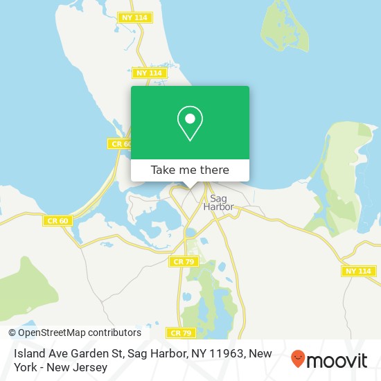 Mapa de Island Ave Garden St, Sag Harbor, NY 11963