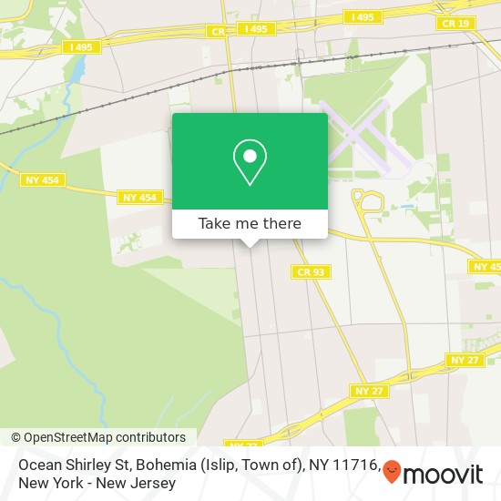 Mapa de Ocean Shirley St, Bohemia (Islip, Town of), NY 11716