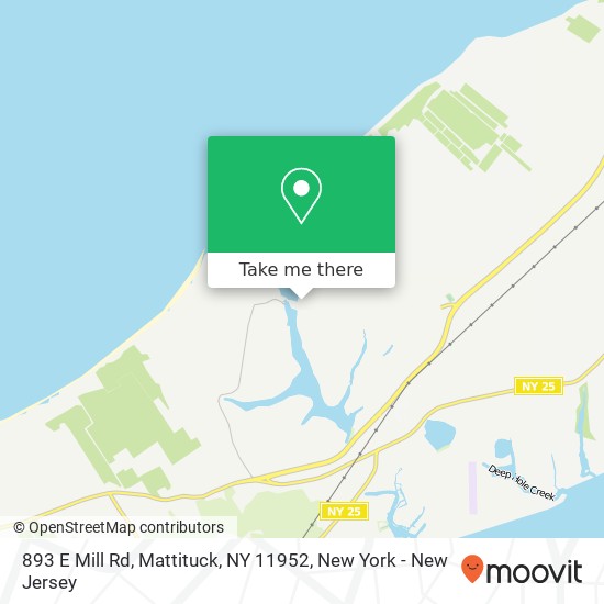 Mapa de 893 E Mill Rd, Mattituck, NY 11952