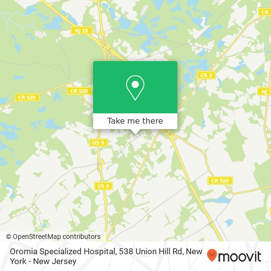 Mapa de Oromia Specialized Hospital, 538 Union Hill Rd