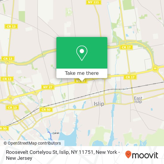 Mapa de Roosevelt Cortelyou St, Islip, NY 11751