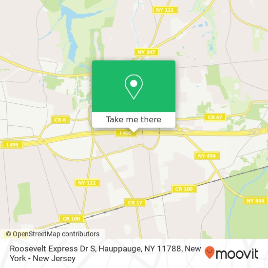 Roosevelt Express Dr S, Hauppauge, NY 11788 map