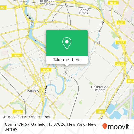 Mapa de Comm CR-67, Garfield, NJ 07026