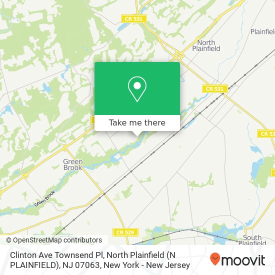 Mapa de Clinton Ave Townsend Pl, North Plainfield (N PLAINFIELD), NJ 07063