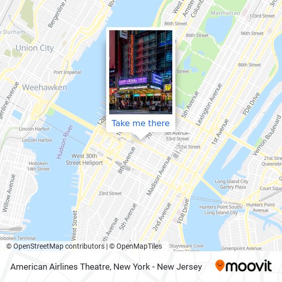 Mapa de American Airlines Theatre