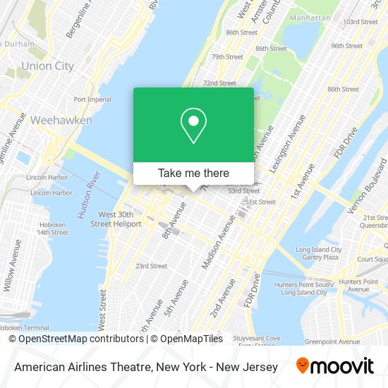 American Airlines Theatre map