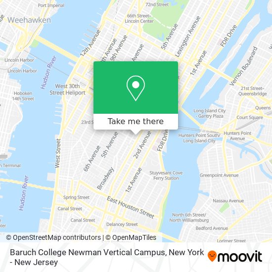 Mapa de Baruch College Newman Vertical Campus