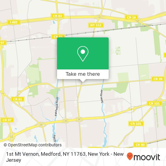 Mapa de 1st Mt Vernon, Medford, NY 11763