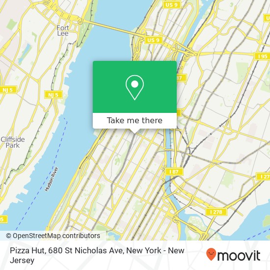 Mapa de Pizza Hut, 680 St Nicholas Ave