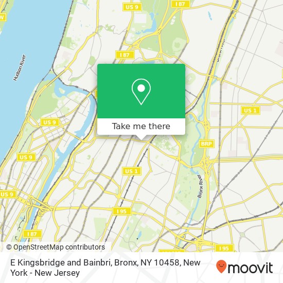 Mapa de E Kingsbridge and Bainbri, Bronx, NY 10458