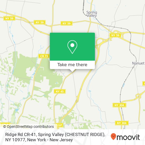 Mapa de Ridge Rd CR-41, Spring Valley (CHESTNUT RIDGE), NY 10977
