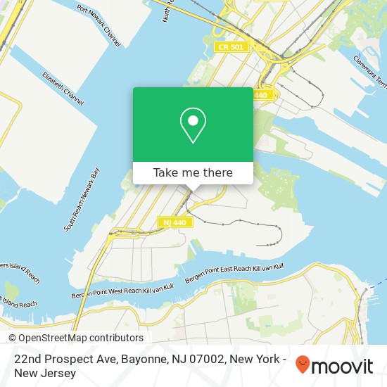 22nd Prospect Ave, Bayonne, NJ 07002 map