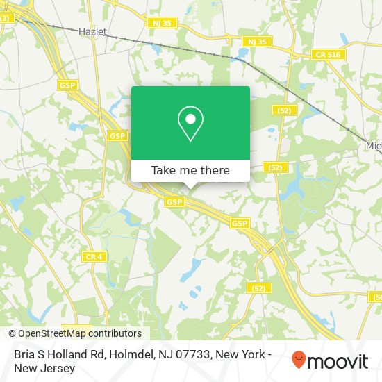 Mapa de Bria S Holland Rd, Holmdel, NJ 07733