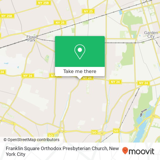 Franklin Square Orthodox Presbyterian Church map