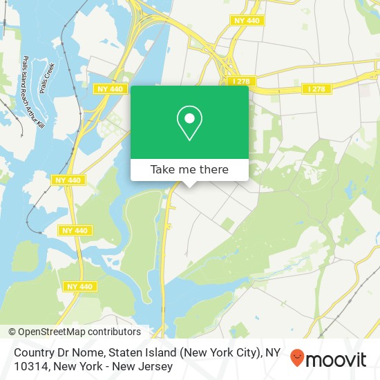 Mapa de Country Dr Nome, Staten Island (New York City), NY 10314