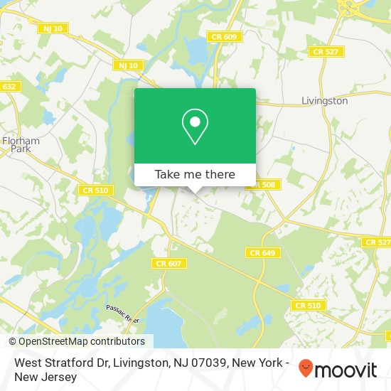 Mapa de West Stratford Dr, Livingston, NJ 07039
