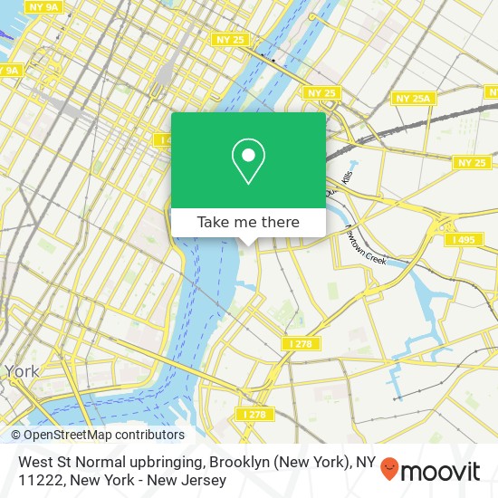 West St Normal upbringing, Brooklyn (New York), NY 11222 map