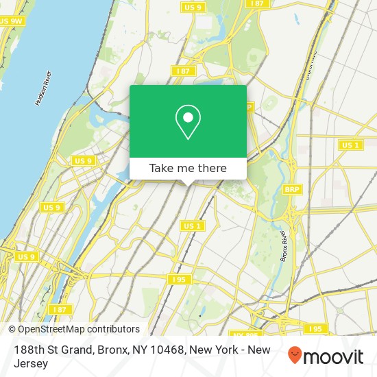 188th St Grand, Bronx, NY 10468 map