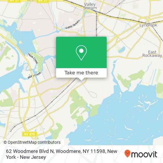 Mapa de 62 Woodmere Blvd N, Woodmere, NY 11598