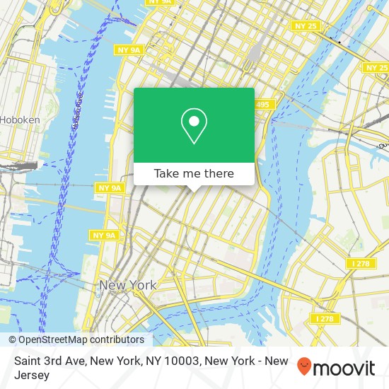 Saint 3rd Ave, New York, NY 10003 map